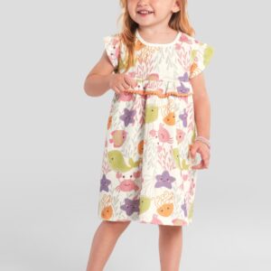 Vestido infantil menina do fundo do mar Brandili