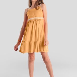 Vestido infantil menina em meia malha Brandili