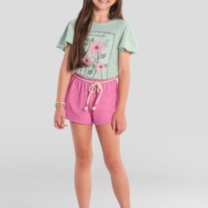 Conjunto infantil menina de flores Brandili