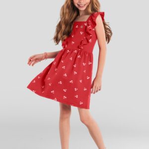 Vestido infantil menina de cerejas Brandili