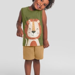 Conjunto infantil menino de leãozinho Brandili