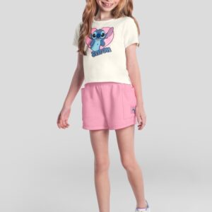 Conjunto infantil menina do Stitch Brandili